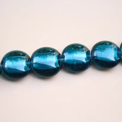 20mm Oblate Beads Teal Blue Jewellery Making Accessories Glass Handmade Jewelry Bracelets Supplies Lampwork Diy Perles Bijoux