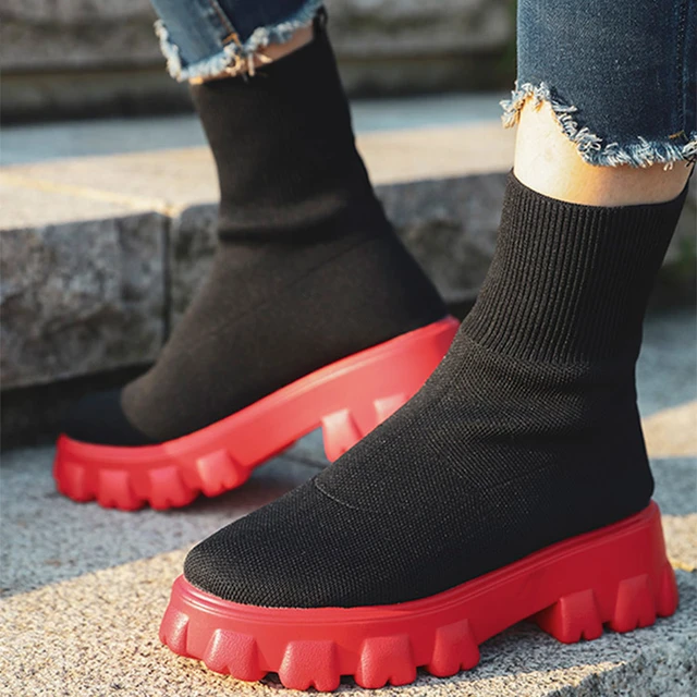 Ladies sock ankle boots shop