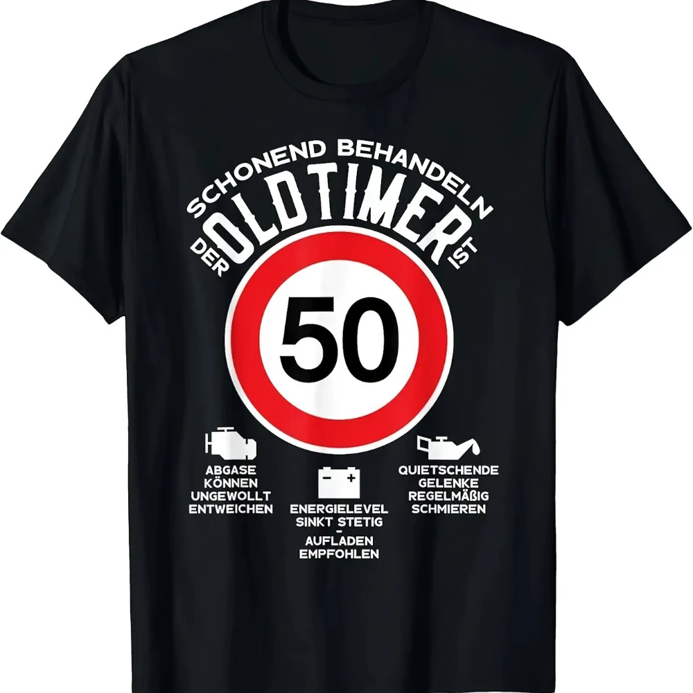 TEMPO Men's 50th Birthday Vintage Car T-Shirt 50 Years Oldtimer German Text Classic Auto Graphics 50th Bday Gift for Car Lovers