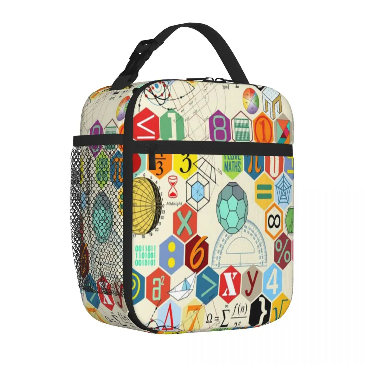 Hot Sale MATH! Double Layer Lunch Bag Kids School Carry Lunch Bag