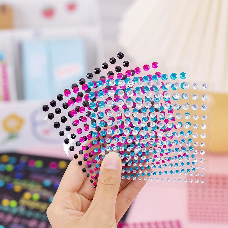 1Sheet 165Pcs 3456mm Rhinestone Stickers Crystal Jewels Stickers Self Adhesive Face Body Gem Stickers DIY Decorative Crafts