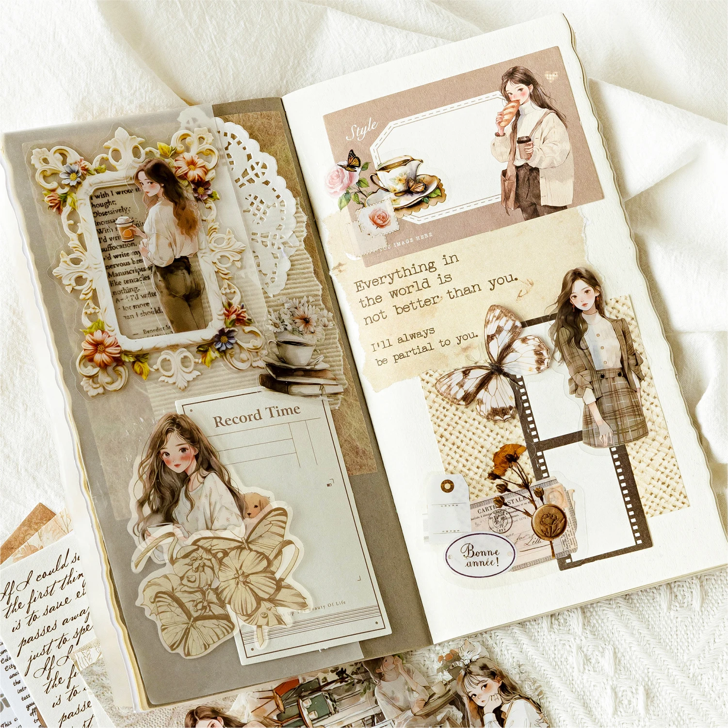 6 Style The Temperature Of Life Series Charakter-DIY-Tagebuch, Scrapbooking, Collage, dekorative Aufkleber und Materialpapier