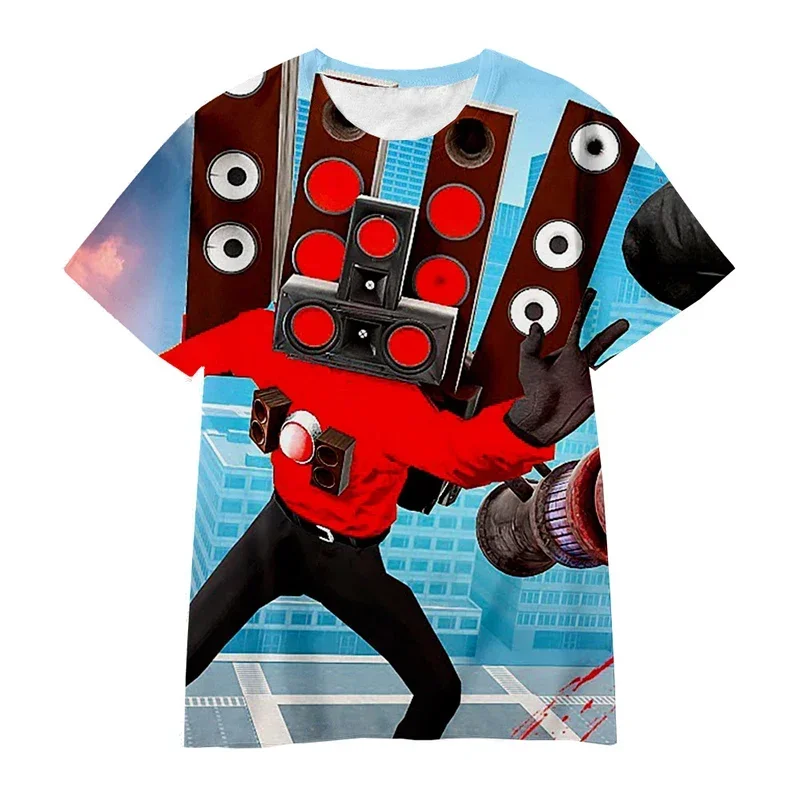 Skibidi simulatore di toilette T-shirt ragazzo ragazza vestiti bambino tee camicia per bambini cartone animato top bambini T-shirt manica corta ragazzi T-shirt