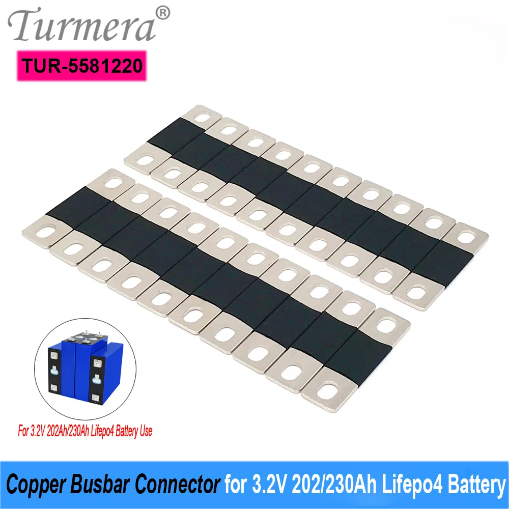 Turmera Copper BusBar Connector for 3.2V Lifepo4 Battery 202Ah 228Ah 230Ah Use in 12V 24V 36V 48V 60V Uninterrupted Power Supply