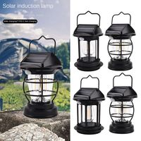 with Handle Solar Camping Lantern Waterproof Motion Sensor Camping Light High Brightness Hanging Solar Powered Tent Lamp