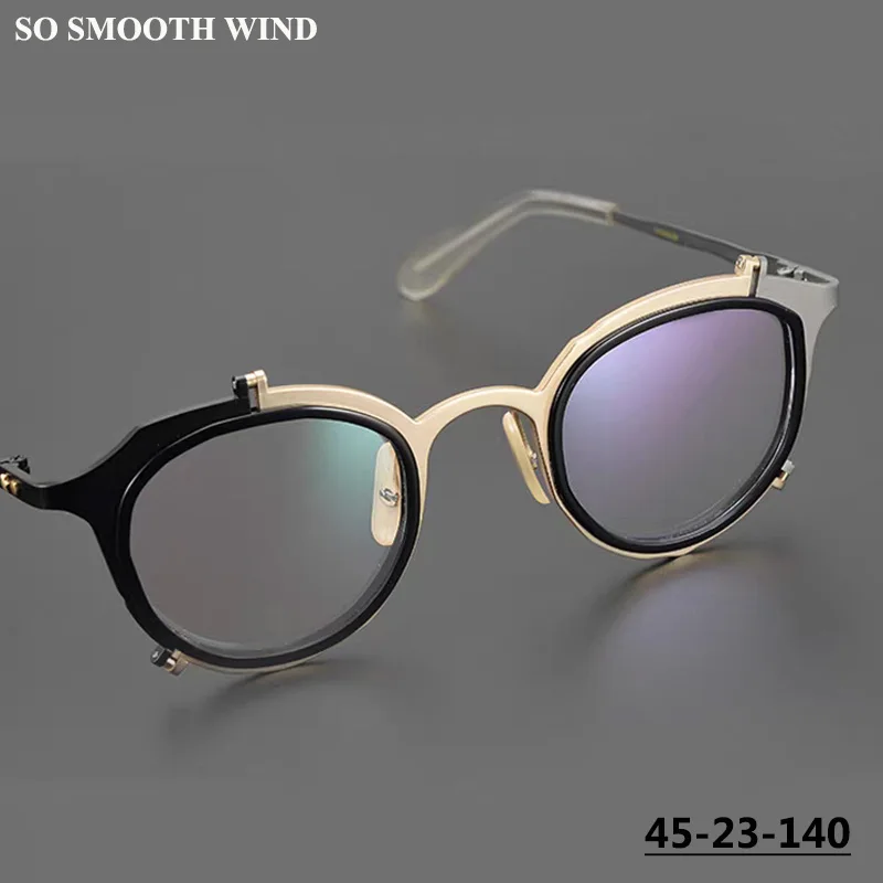 

Handmade Irregular Round Pure Titanium Glasses Frame Japanese Designer Men Women Big Face Eyeglasses Spectacles Makeup Eyewear