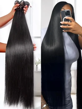 30 40 นิ้วกระดูกตรง 100% Bundles Deal บราซิล Virgin Human Hair Body Wave 4 5 รวมกลุ่มดิบต่อผมธรรมชาติสี