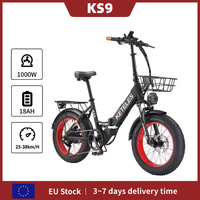 KETELES KS9 1000W Powerful Motor 48V 18AH Lithium Battery Adult E-Bike 20*4.0 -inch Fat Tire Urban Commuting Electric Bicycle