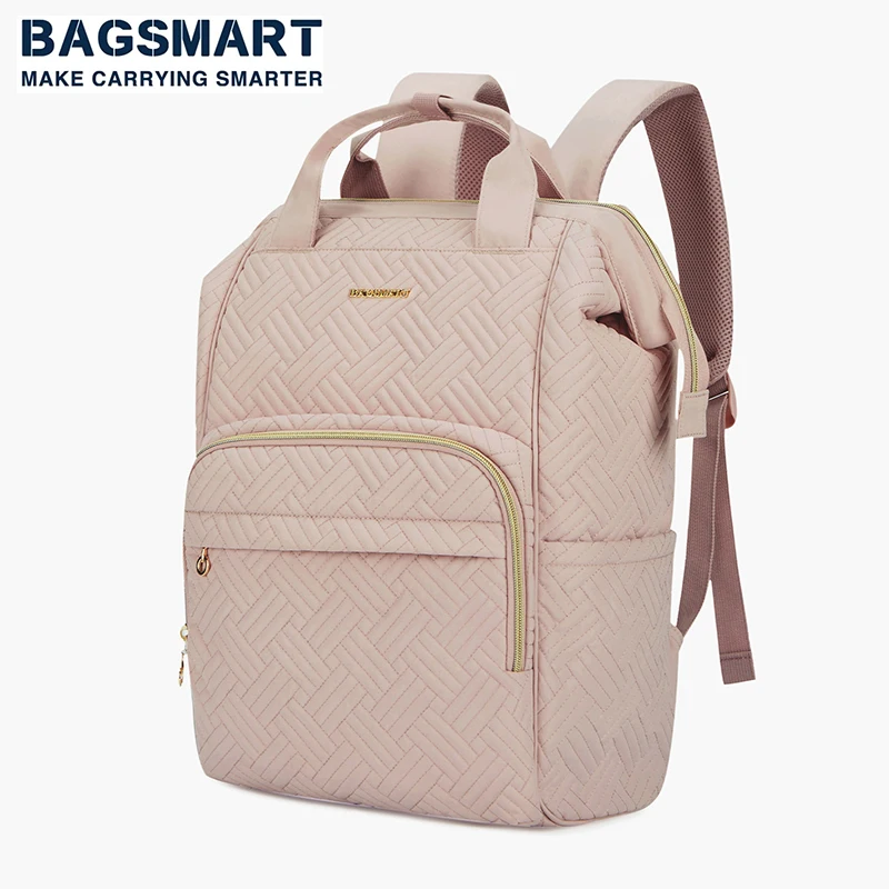 BAGSMART-mochila de viaje para ordenador portátil de 14 a 15,6 pulgadas, morral impermeable para mujer, bonita mochila escolar universitaria