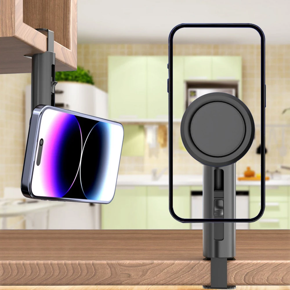 Universally Mobile Phone Stand Multi-Functional Travel Mini Desktop Stand Adjustable Swivel Folding Portable Kitchen Phone Stand