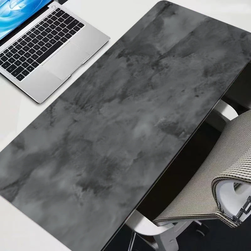 Tapis de souris à motif marbre gris, grand tapis de souris XXL pour clavier et bureau, tapis de souris en caoutchouc pour ordinateur portable