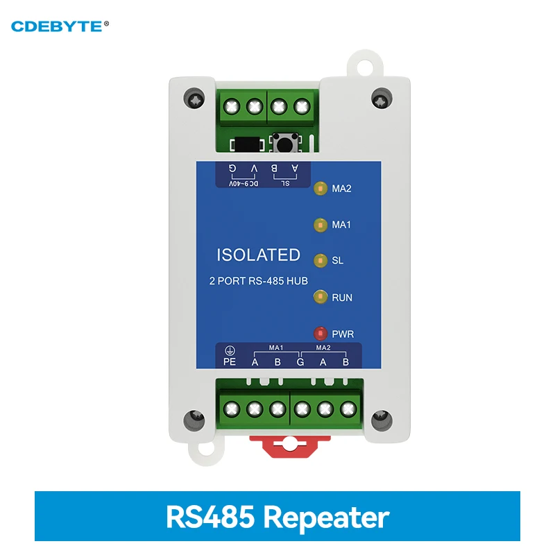 2way Industrial Cache Type Multi RS485 To 1way RS485 Hub DC 9~40V Optical Isolation CDEBYTE E810-R21 ESD Protection Transparent