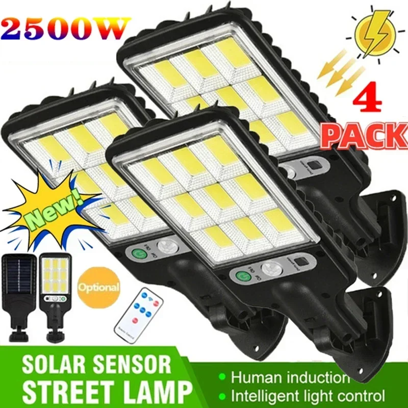 

Solar Street Lights Outdoor 2500W Solar Lamp With 3 Light Mode Waterproof Motion Sensor Security Lamp for Garden Patio Path Yard