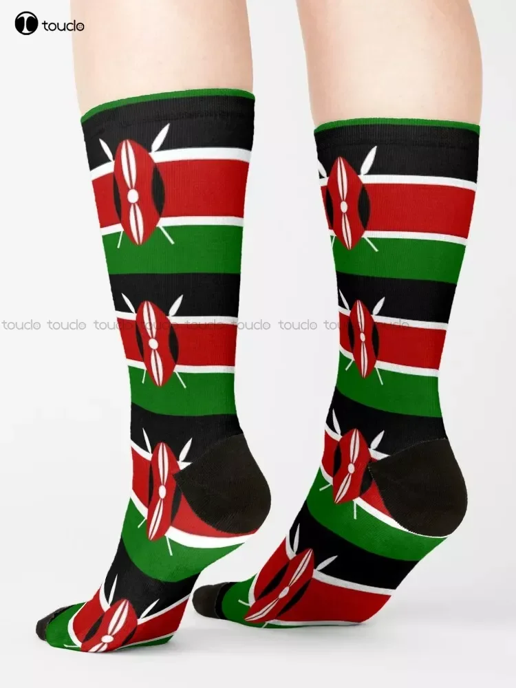Basic Kenya Flag Socks Socks Personalized Custom Unisex Adult Teen Youth Socks 360° Digital Print Custom Gift Streetwear image 2