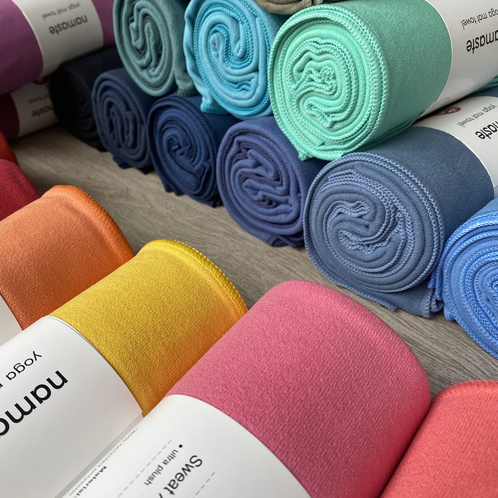 183x68cm Yoga Mat Towel Quick Dry Super Absorbent Towel Non-Slip Solid Color Microfiber Blanket