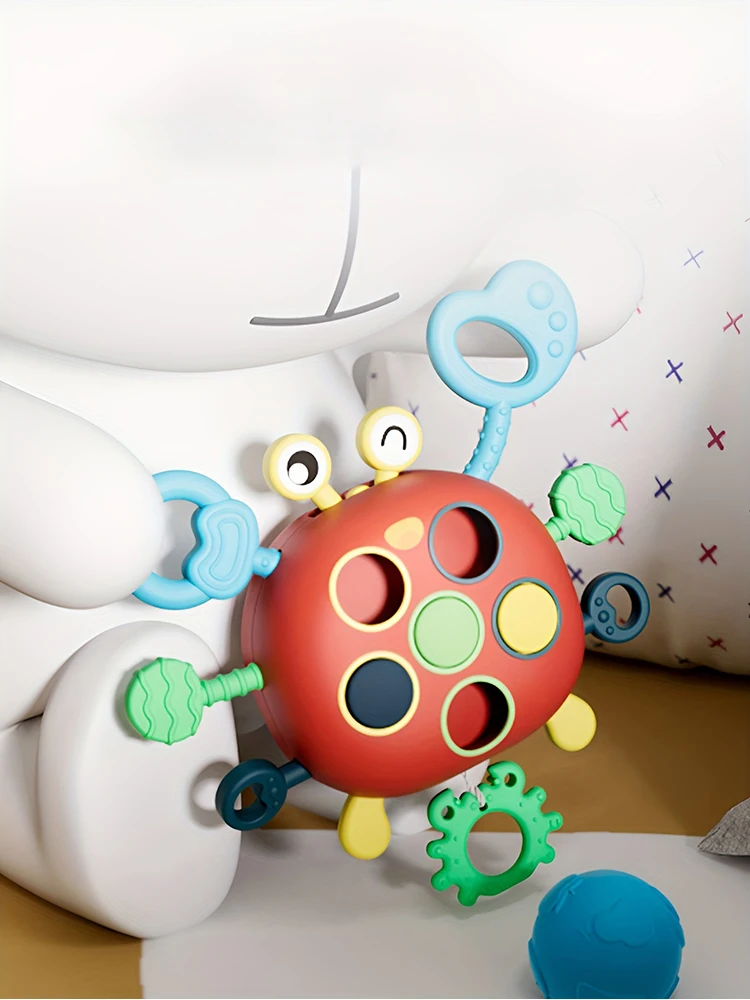 Zabawki edukacyjne dla niemowląt - Krab Lala Happy Baby Pull-and-Press Toys - Zabawki do treningu ruchów rąk — zdjęcie 2