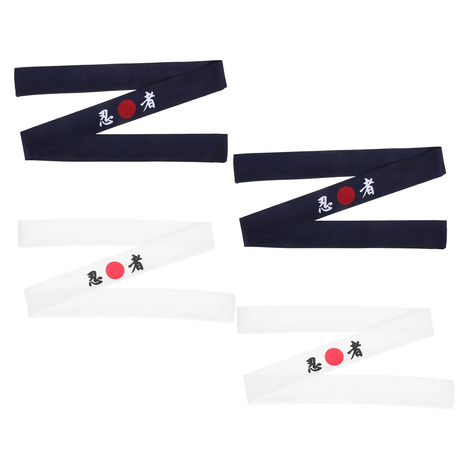 

4Pcs Ninja Headband Japanese Style Chef Headbands 39 Traditional Japan Karate Bandana Sushi Headwear Party Accessories