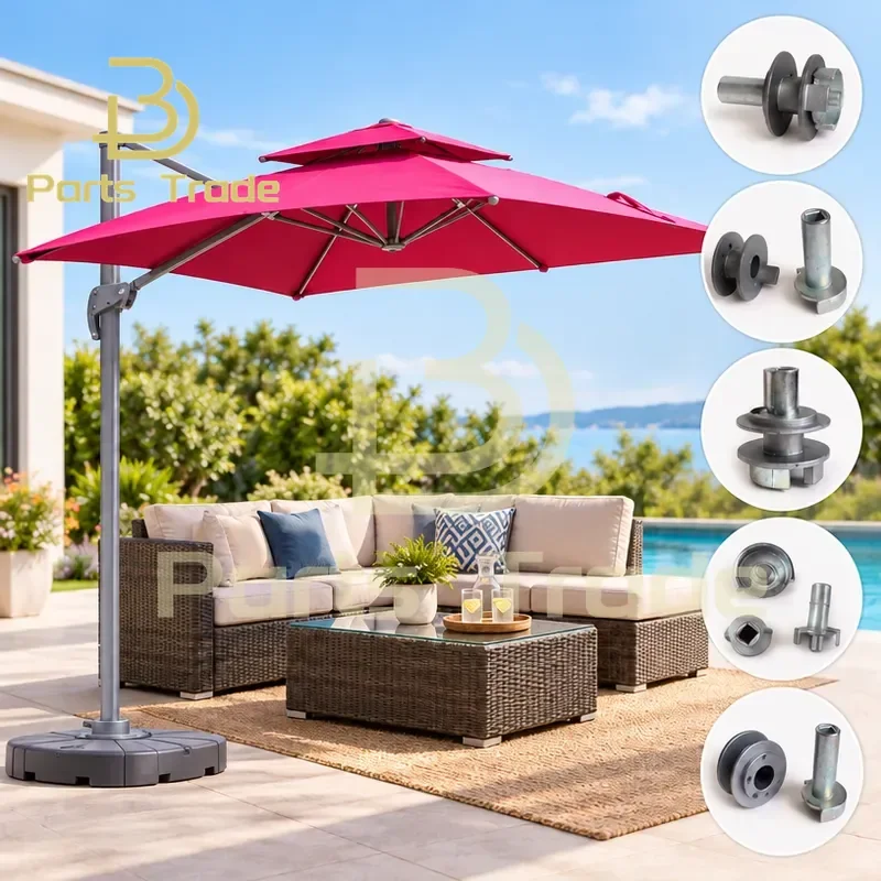 Roman Umbrella Replacement Handle Internal Accessories Balcony Courtyard Handrail Bobbin Ring Spool Bar