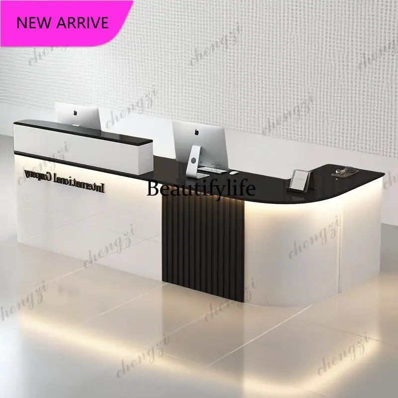 A68Welcome Display Reception Desks Company Executive Modern Aesthetic Reception Desks Beauty Design Escritorio Trendy Furniture