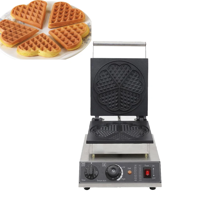 Commercial Electric heart shape waffel machine love bread baking  pan cake oven on-stick bubble egg waffle maker machine