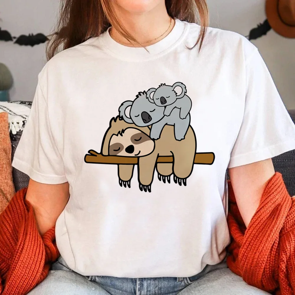 

Sloth t-shirts women funny harajuku manga t-shirts girl graphic anime y2k clothing