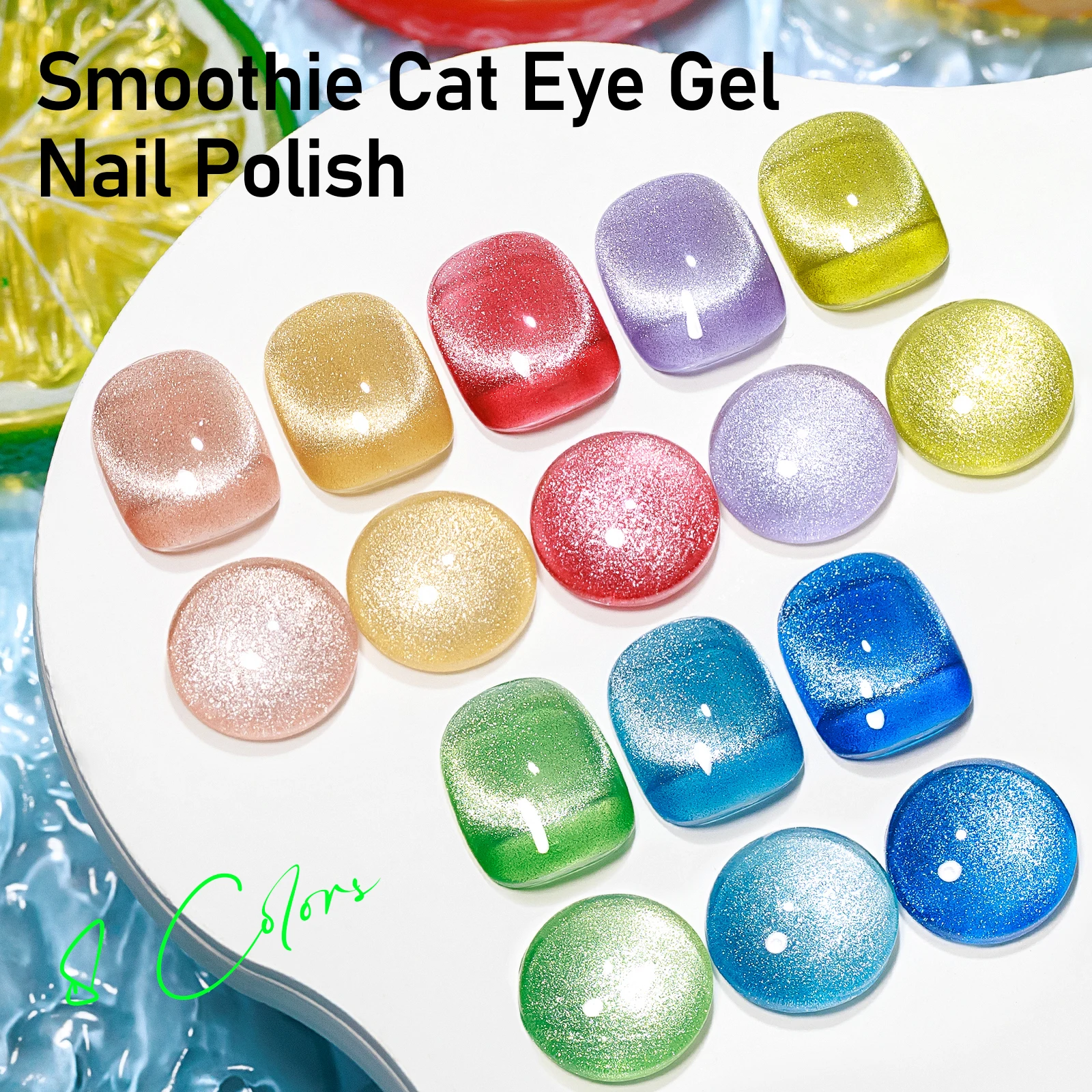 MIZHSE 7ML Cat Eye Gel เล็บ Magnetic Glitter Cat Eye Nail Art Soak Off กึ่งถาวร Glossy Vibrant UV Led เคลือบเงาสีเขียว