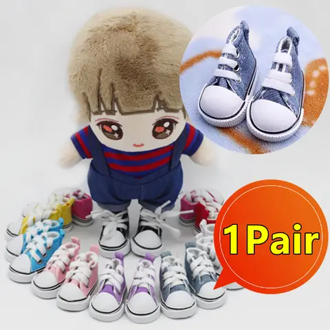 New 1/6 BJD Doll Shoes Handmade 5 CM Shoes for Dolls Mini Canvas Shoelace Doll Play House Dress Up Accessories Children Toy Gift