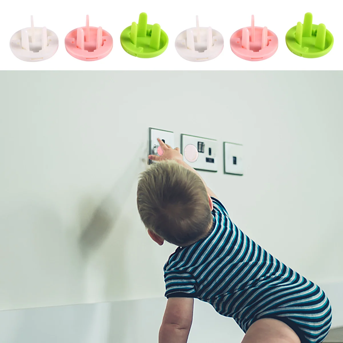 60 Stück Steckdosenschutzhüllen, langlebig, Sicherheitssteckerschutz, kindersichere Steckdosenabdeckungen für Zuhause, Babyzimmer