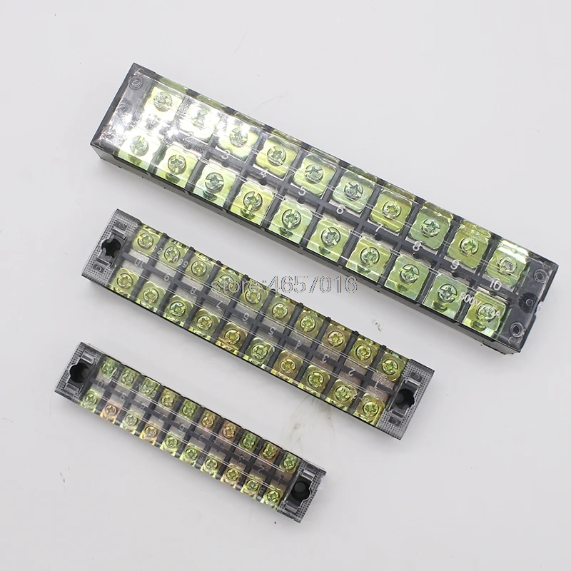 1Pcs Dual Row  Screw Terminal Block Strip 600V 25A  TB-2503/TB-2504/TB-2506/TB-2508/TB-2505/TB-2510/TB-2512 Optional