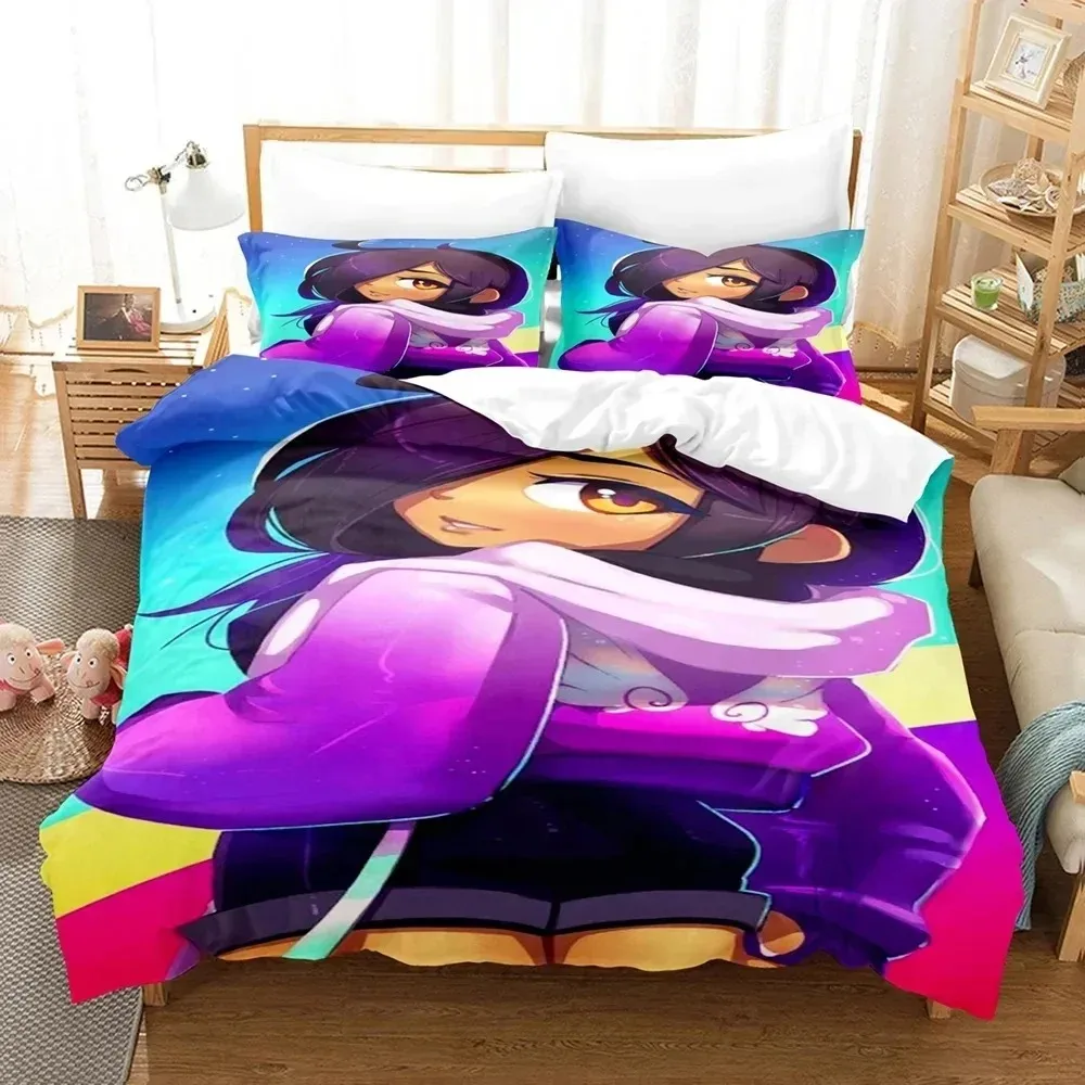 

3D Print Cartoon Anime Aphmau Bedding Set Duvet Cover Bed Set Quilt Cover Pillowcase Comforter king Queen Size Boys Adult