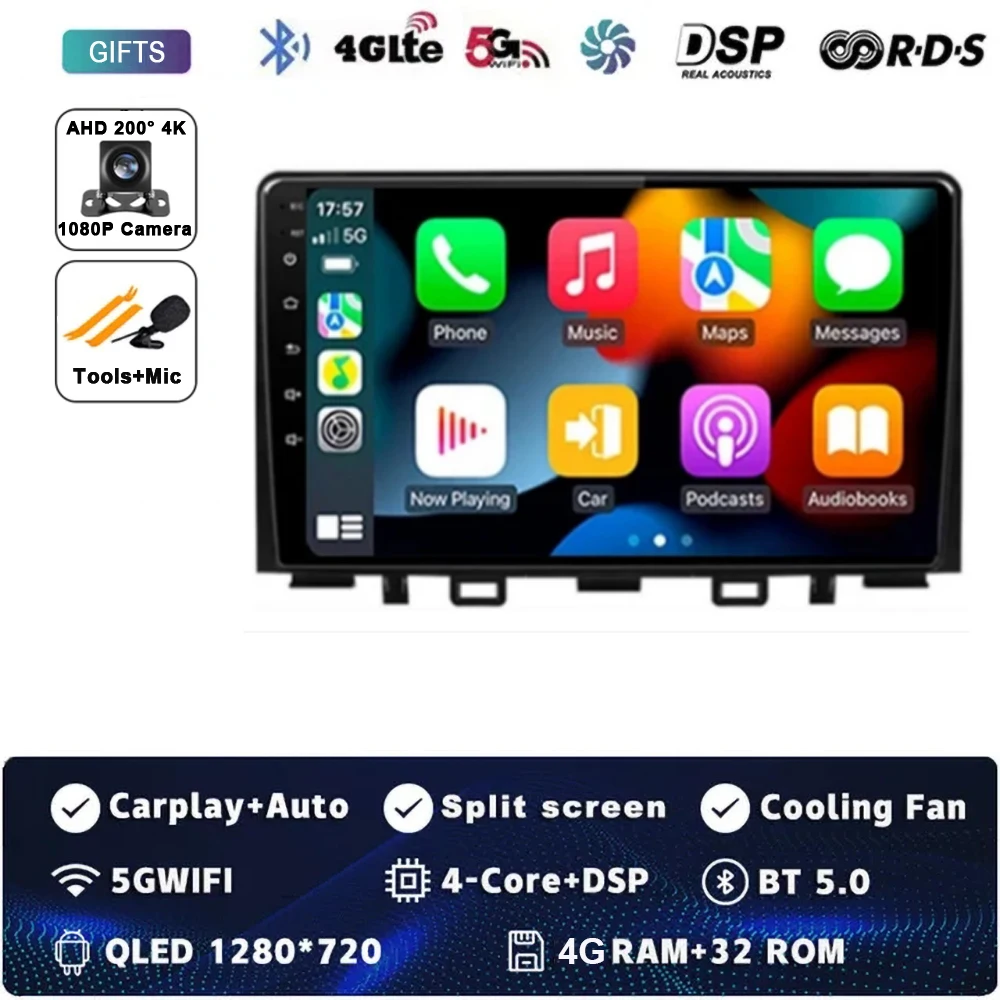TIEYEZ Android 15 Carplay Auto Auto Radio GPS Multimedia Video Player Stereo BT Für Kia RIO Stonic YB 2016 2017 2018 2019 2020 2021 2022 6