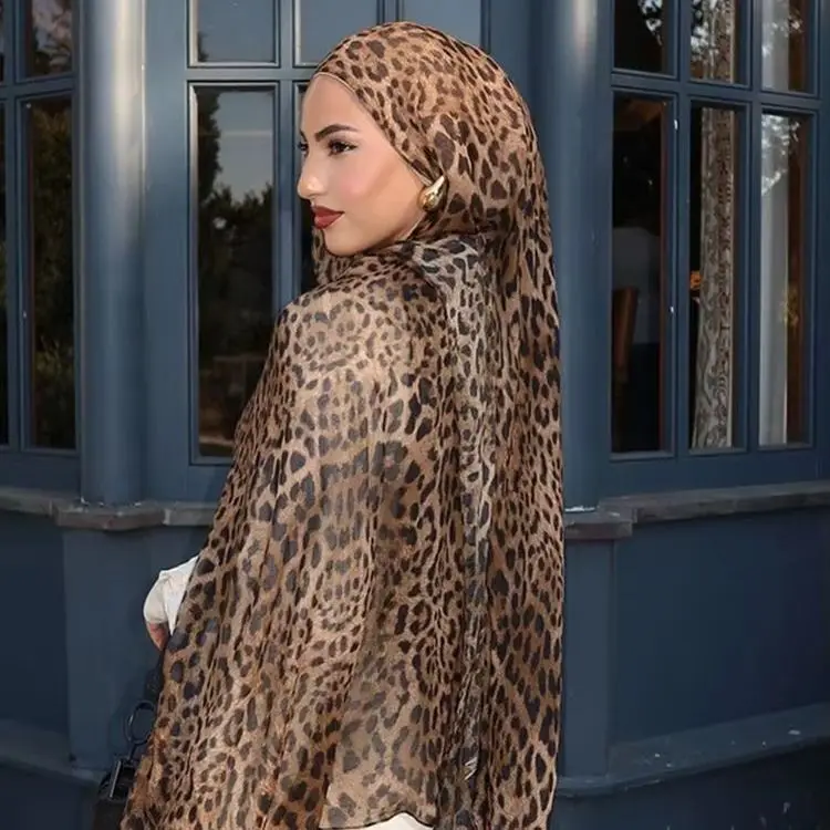 Modisch bedruckter Hijab-Schal aus Baumwollviskose für Frauen, muslimischer Schal, floraler Kopfschal, Kopftücher, Ramadan-Eid-Schal, Schleier, 180*85 cm