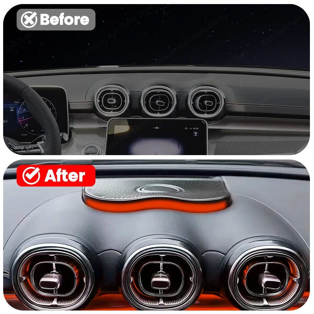 

64 Colors LED Center Plate for Benz W206 C-Class 2022+ Car Interior Lighting Decoration Cover Plate