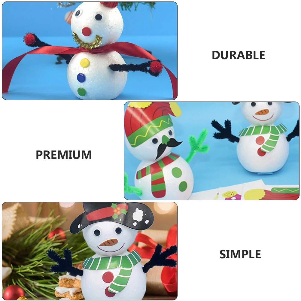 

6pcs Snowman Diy Craft Material Kit Christmas Ornament Kids Hand-Made Flower Arranging Balls Children Xmas Activity