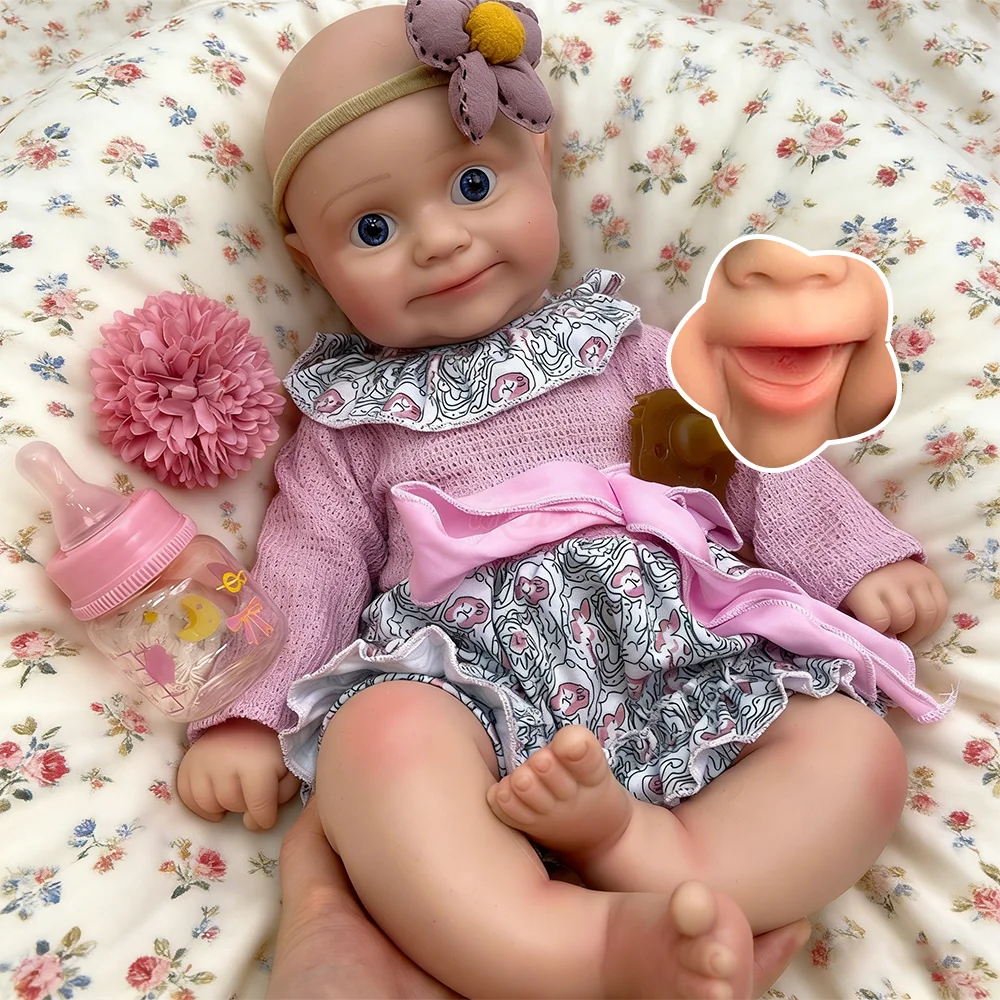 

Maddie 20Cm Silicone Reborn Baby Doll Hand-Painted Silicone Girl Realistic Baby Doll Blue Eyes Girl Reborn Toy For Children Gift
