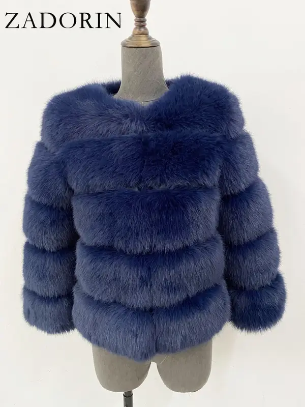 ZADORIN S-6XL Mink Coat Winter Black White Faux Fur Coat Woman Elegant Fluffy Faux Fur Jacket Top Short Fur Coats Woman Clothing - Image 13
