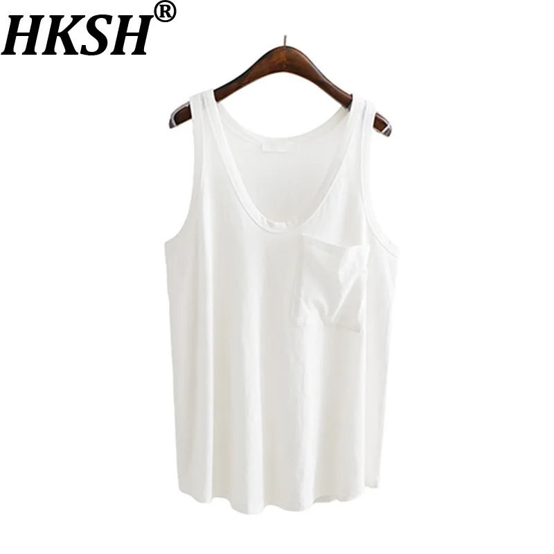 

Женский повседневный жилет HKSH в минималистичном стиле, однотонный, с V-образным вырезом и карманами, универсальный, модный топ в уличном стиле, новинка лета 2026 HK19544