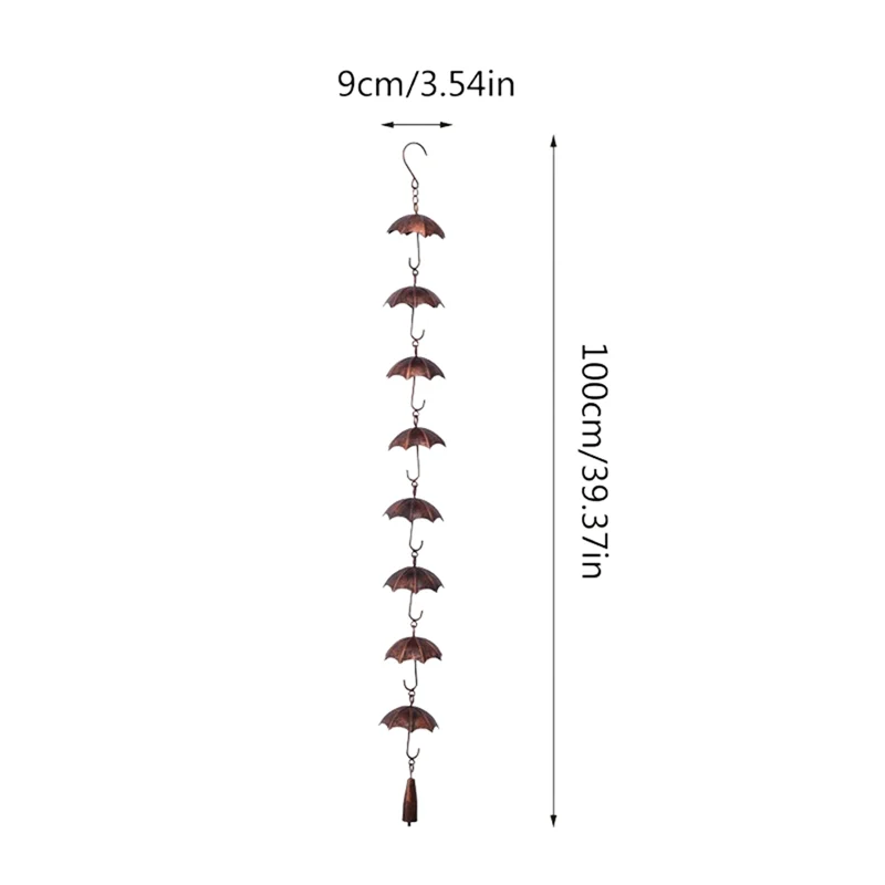 AB45 سلاسل المطر سلسلة المطر المعدنية مظلة الزخرفية المطر سلسلة جرس ديكور للمنزل ، استبدال لمزراب ماسورة التصريف سهلة Inst