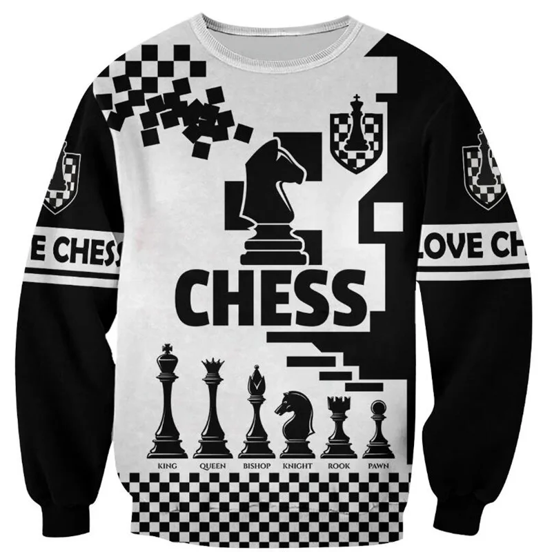 Love Chess Art 3D Full Print Hoodie Unisex Long Sleeve Sweatshirt Casual Zip Hoodie Men\'s Sportswear M378