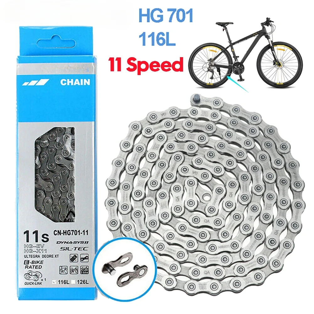 

CN-HG701 11-Speed Bike Chain - Ultegra Deore XT 116L with Quick Link for Road and MTB E-Bikes