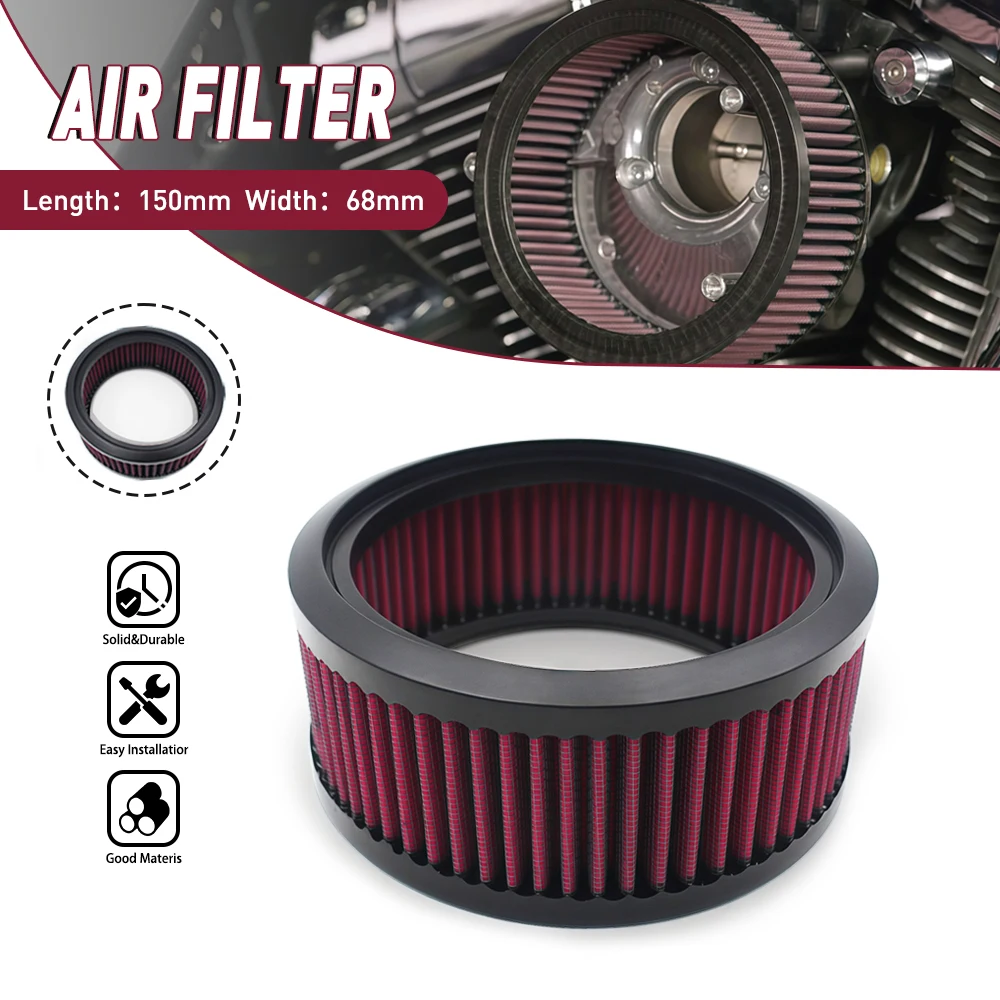 

Motorcycle Accessories Air Filter Cleaner Red Replacement Intake Element Universal For Harley Cafe Racer Bobber Custom