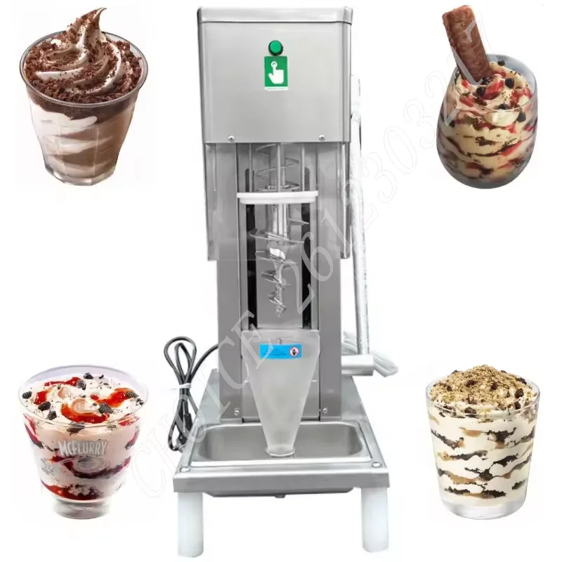 Commercial Electric Swirl Drill Ice Cream Mixer Maker 750w Frozen Yogurt Maker Yogurt Ice Cream Machine with One Touch Cleaning