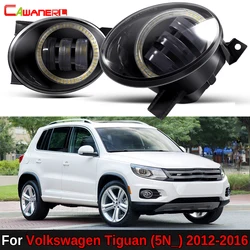 2 X 30W 9006 Car Canbus LED Fog Light + Angel Eye DRL Daytime Running Lamp For Volkswagen Tiguan (5N_) 2012 2013 2014 2015 2016