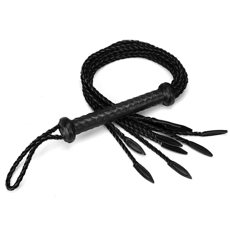 78 سنتيمتر سوط جلد البقر الحقيقي ، 9 ضفيرة اليدوية جلد طبيعي الثور سوط جلد البقر ركوب الخيل سوط #2