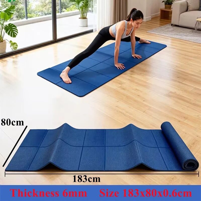 

Non-Slip Travel Fitness 183x80x0.6cm Exercise Mat for Pilates and Floor Workouts Eco-Friendly Yoga Mat Double-Sided Foldable
