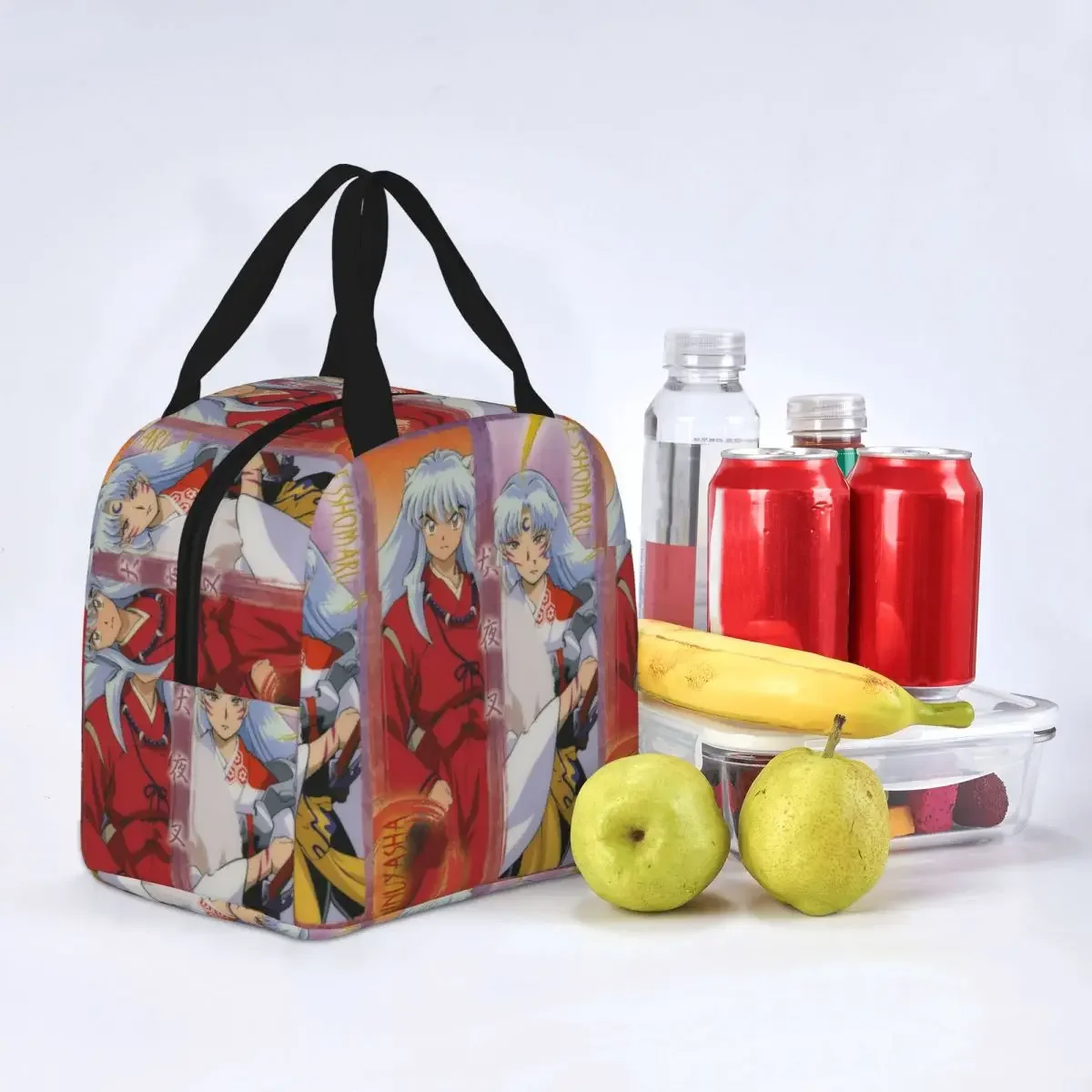 Inuyasha Sesshoumaru Insulated Lunch Bags Cooler Bag Meal Container Japanese Anime Portable Tote Lunch Box Beach Picnic