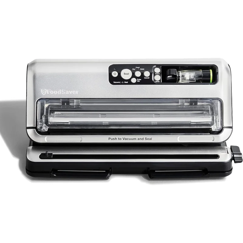 نظام حفظ الطعام FoodSaver FM5460، ماكينة ختم المكنسة الكهربائية الأوتوماتيكية 2 في 1 مع مجموعة المبتدئين، كبيرة