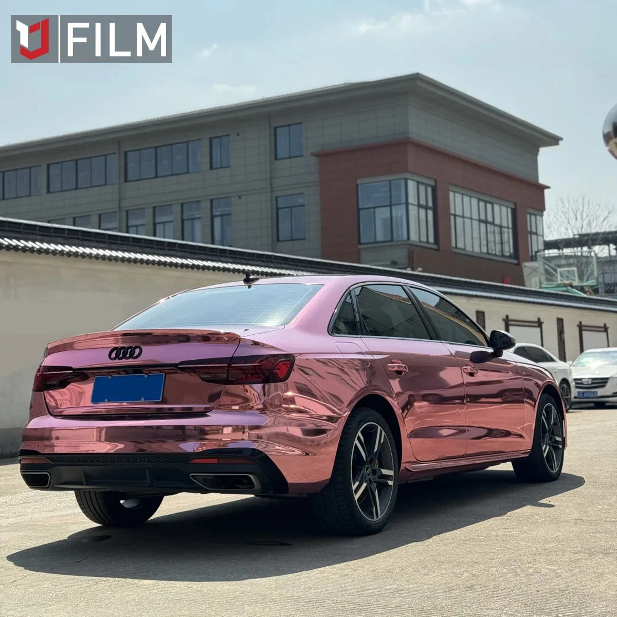 Liberação de ar cromo vermelho vinil envoltório pet decorações do carro filme amostra livre cetim cromo rosa ouro carro envoltório vinil corpo inteiro