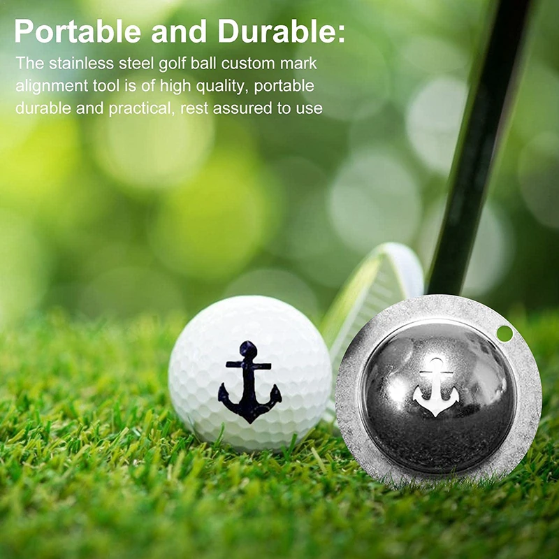 Golf Ball Marker Stamp Stencil Custom Tool Funny Adult Golf Ball Marker Stamper Alignment Drawing Tool Handmade Craft 6cm