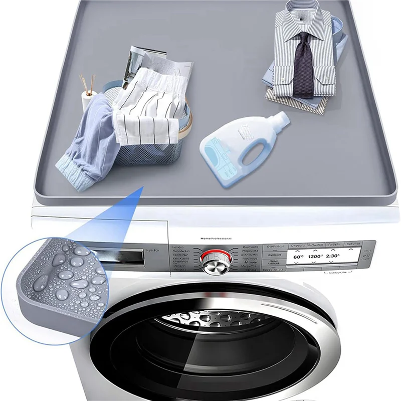 【Must-Haves】2X Защитный силиконовый резиновый коврик для стиральной машины для сушилки 23,6 х 23,6 дюйма для крышки стиральной и сушильной машины для верхней защиты от скольжения